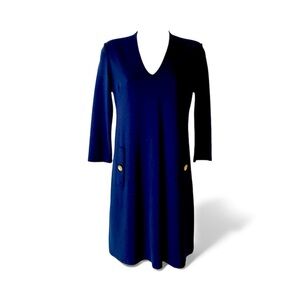 Eliza J Navy Blue Ponte 3/4 Sleeved Dress - Size 2, perfect